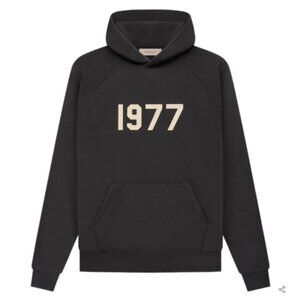 Essentials FOG Black Hoodie 1977 Print Unisex XXS